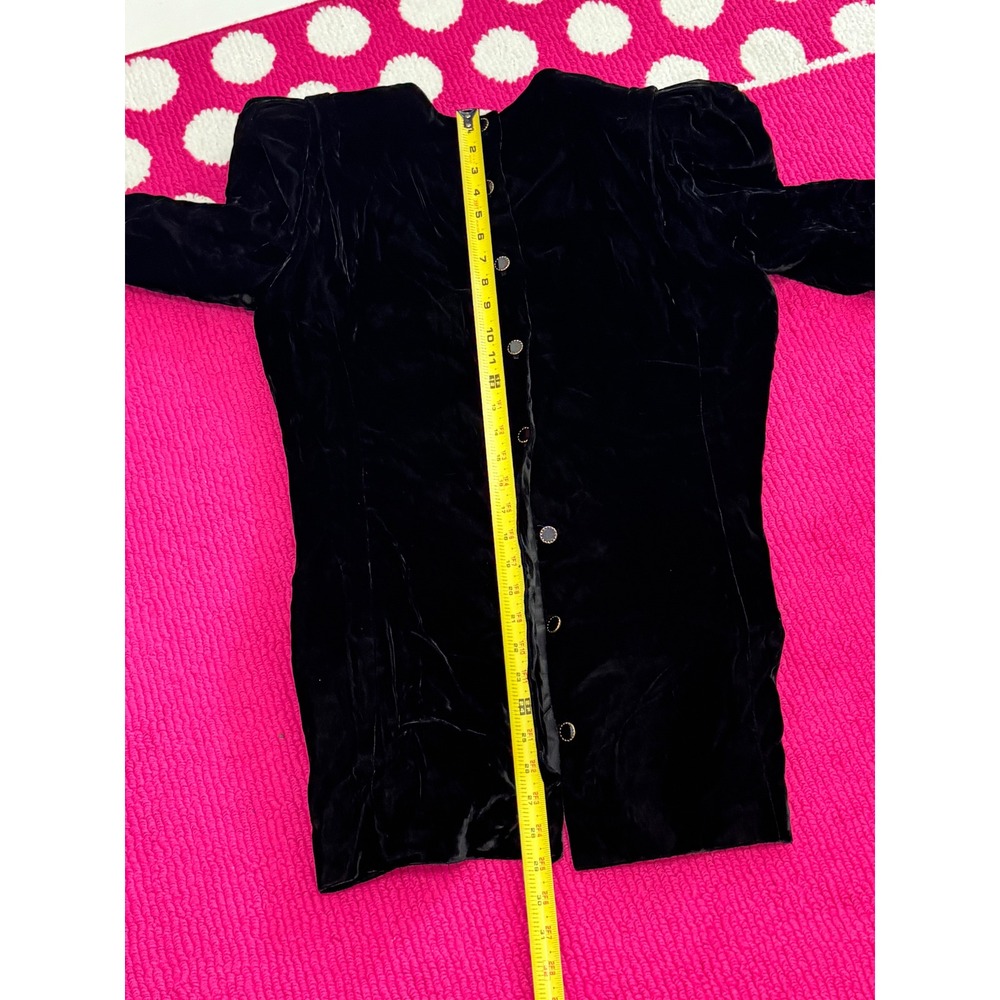 Vintage 1980s Richard Warren for Saks Fifth Avenue Velvet Tunic Back Button 10 - Picture 12 of 14